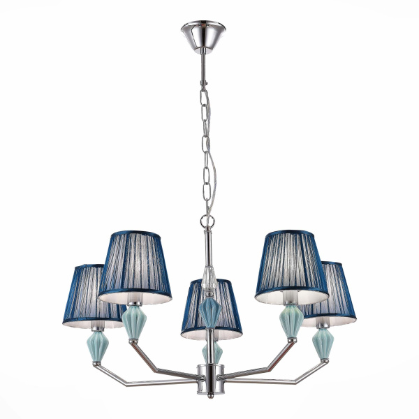 Evoluce SLE1116-103-05 Люстра подвесная Хром/Голубой E14 5*40W
