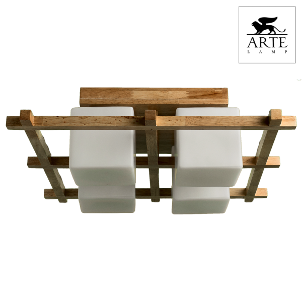 Купить Arte Lamp Woods Бежевый/Белый Светильник потолочный 4x60W 4xE27 A8252PL-4BR
