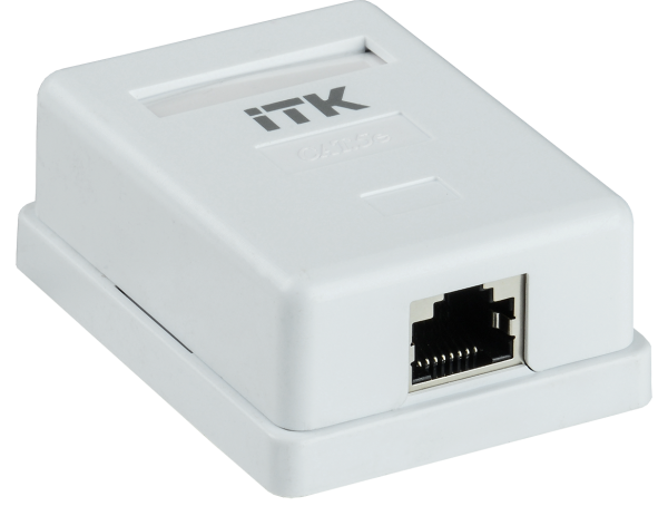 Купить IEK GENERICA Розетка инф. настенная RJ45 кат. 5Е FTP 1 порт CS2-1C5EF-12-G