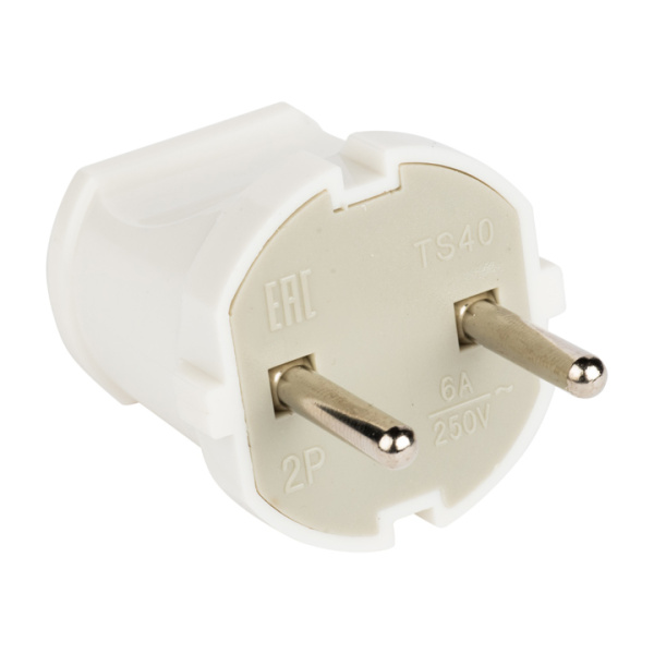 Купить EKF PROxima Вилка прямая б/з бел. 6А 250В