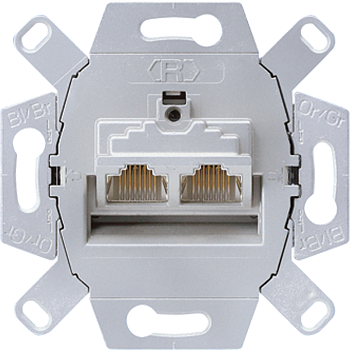 JUNG Мех Розетка компьютерная 2-ая наклонная категория 6 (выходы раздельные) UAE8-8UPOK6