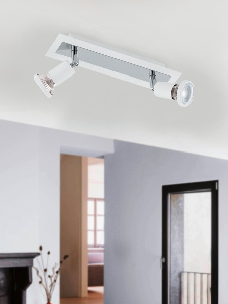 Купить Eglo Спот LED SARRIA, 2x5W (GU10), L300, B70, сталь, белый, хром 94959