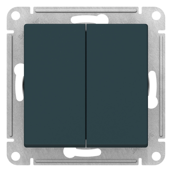 Systeme Electric AtlasDesign Изумруд Переключатель 2-клавишный перекрестный, 2 x сх. 7, 10АХ, механизм