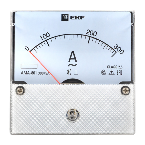 Купить EKF PROxima Амперметр AMA-801 аналоговый на панель (80х80) круглый вырез 300А трансф. подкл.