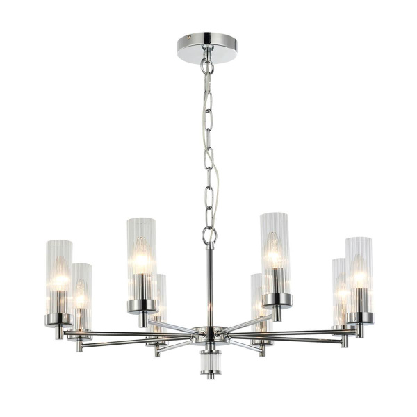 Favourite 2672-8P подвесная люстра Каркас цвета хром, плафоны из прозрачного стекла