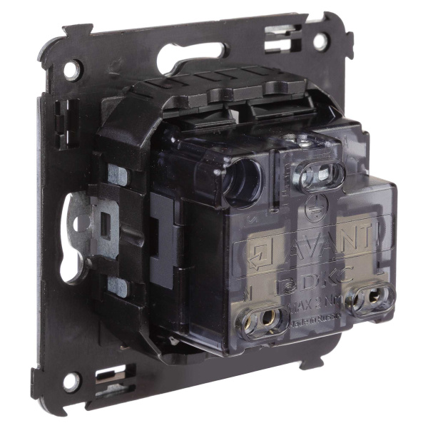 Купить DKC Розетка в стену, 2P+E, с з/ш, "Avanti", "Черный матовый"