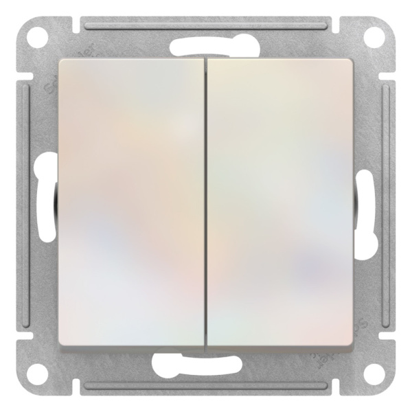 Systeme Electric AtlasDesign Жемчуг Переключатель 2-клавишный перекрестный, 2 x сх. 7, 10АХ, механизм