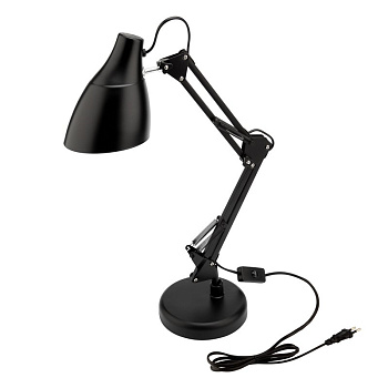 Светильник настольный Рубикон на металлической стойке с основанием, с цоколем Е27, 60 Вт, цвет антрацит Rexant 603-1010