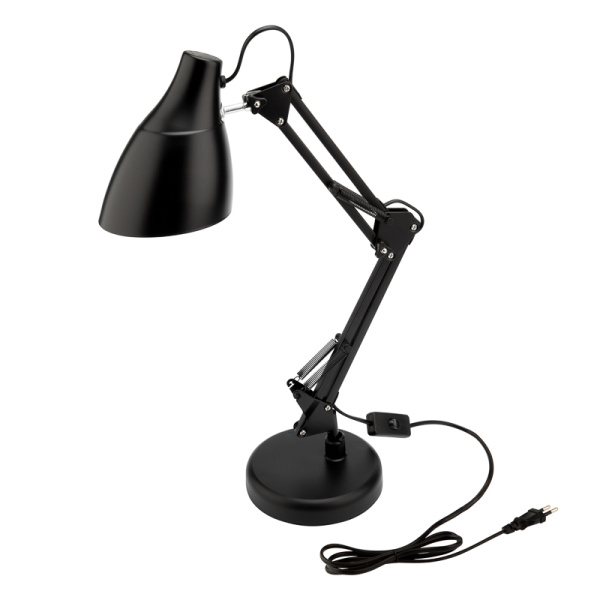 Светильник настольный Рубикон на металлической стойке с основанием, с цоколем Е27, 60 Вт, цвет антрацит Rexant 603-1010