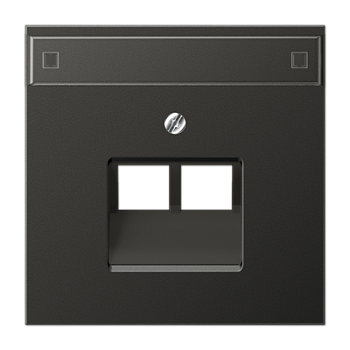 JUNG LS 990 Антрацит Накладка 2-ой наклонной ТЛФ/комп розетки с полем для надписи AL2969-2NAUAAN