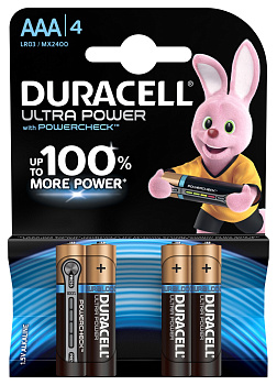 Duracell 5005818 Алкалиновая батарейка типа AAA  LR03 / MN 2400 LR03-4BL Ultra Power Б0038762