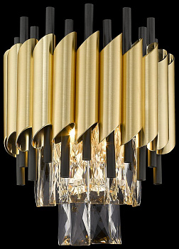 Wertmark WE138.02.401 Бра Матовое золото, Черный/Прозрачный E14 2*40W