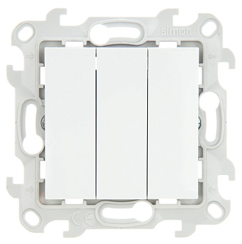 Simon 24 Белый Трехклавишный выключатель 2450391-030