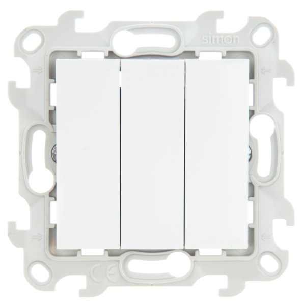 Simon 24 Белый Трехклавишный выключатель 2450391-030