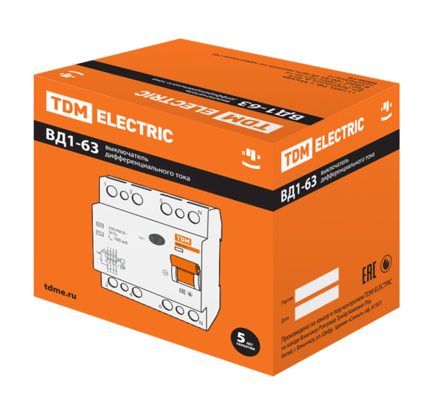 Купить TDM УЗО ВД1-63 4Р 32А 30мА SQ0203-0035