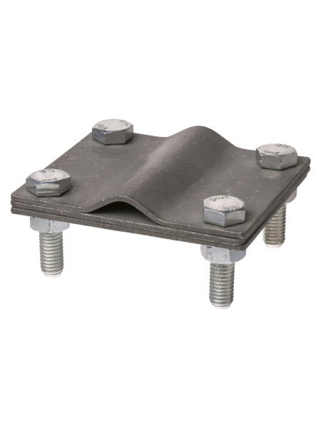 TDM Зажим соединительный 4-х болтовой штырь-полоса, штырь Ø16 - полоса 40х4 мм, термодиффузия SQ2401-0036