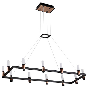 Odeon Light 5009/48LA L-VISION ODL23 385 матовый черный/ ант.бронза/белый/металл/акрил Люстра LED 48W 4000K 1900Лм CANDEL