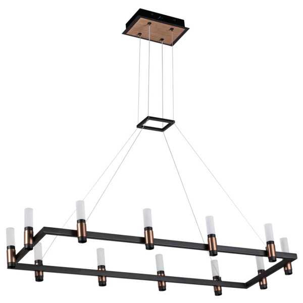 Odeon Light 5009/48LA L-VISION ODL23 385 матовый черный/ ант.бронза/белый/металл/акрил Люстра LED 48W 4000K 1900Лм CANDEL