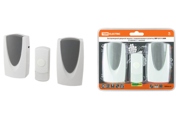TDM Звонок ЗБР-21/1-36М (беспр., роз., 2 звонка) SQ1901-0012