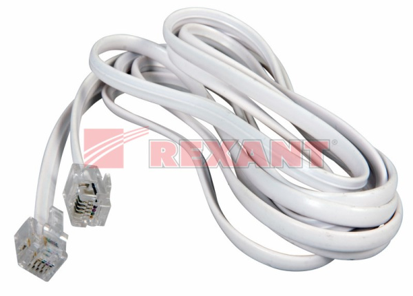 Купить Телефонный удлинитель 5М белый Rexant 18-3051