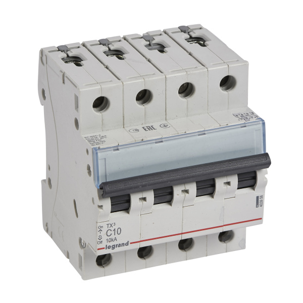 Legrand TX3 Автоматический выключатель 4P 10A (С) 6000/10kA 403956