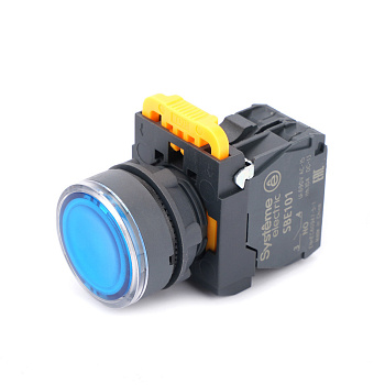 Systeme Electric Кнопка SB5 с подсветкой в сборе модуль 22мм синяя пластик 230-240ВAC 1НО