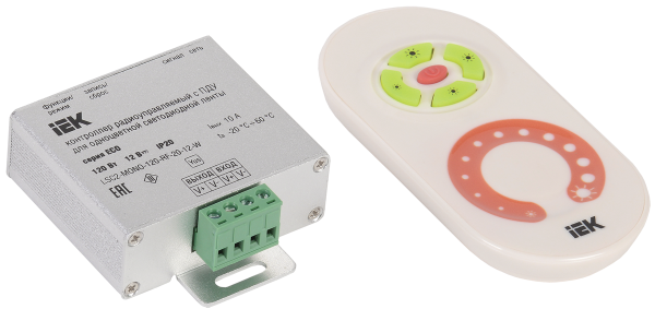 IEK Контроллер с ПДУ радио (белый) MONO 1 канал 12В, 10А, 120Вт -eco