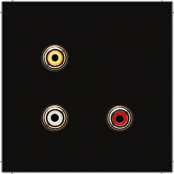 JUNG 2x Cinch Audio (RCA) / Composite Video, чёрный MALS1031SW