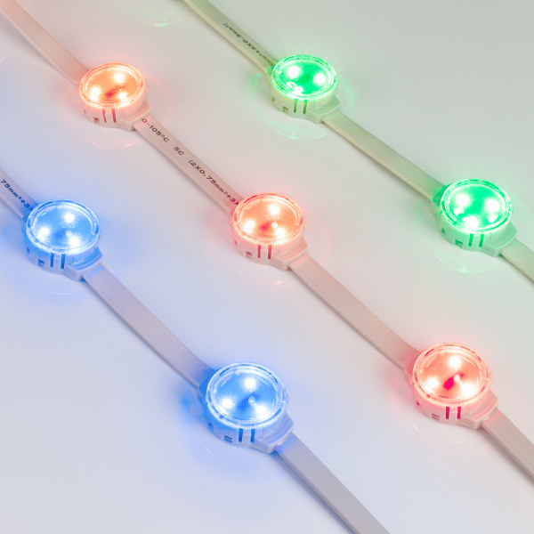 Купить Arlight Модуль управляемый SOLEX-DMX-3535-3-12V RGB 120deg (D30x16mm, 0.75W, IP67) (-) 028876