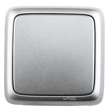 Hegel Альфа наруж Серебро ВА10-113-06 Выключатель 1-клавишный с изол. пластиной