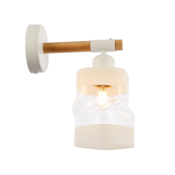 Купить Evoluce SLE114501-01 Светильник настенный Белый, Светлое дерево/Белый, Прозрачный E27 1*60W