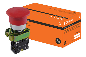 TDM Кнопка BС41 "Грибок" без подсветки красный 1з SQ0704-0044