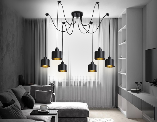 Купить Ambrella Подвесной светильник в стиле лофт TR8132/6 BK черный E27*6 max 40W D700*800