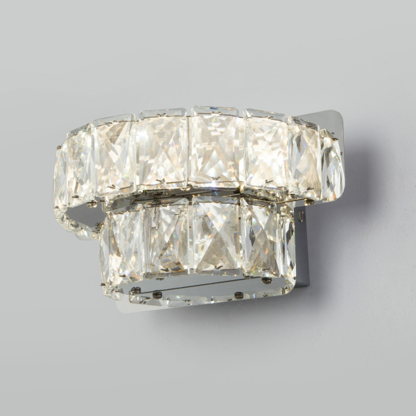 Eurosvet Светодиодный настенный светильник с хрусталем 90059/2 хром 00000083326