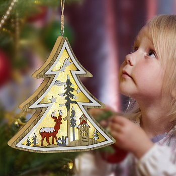 ЭРА ENGDS-17 Новогодний декоративный светильник Ёлочка, h 14 см, 3ААА, IP20