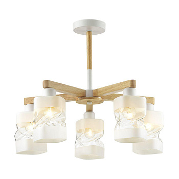 Lumion 4491/5C COUNTY LN21 202 белый, дерево Люстра потолочная E27 5*60W 220V BONNIE