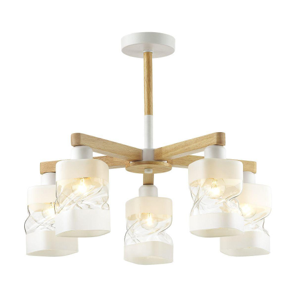 Lumion 4491/5C COUNTY LN21 202 белый, дерево Люстра потолочная E27 5*60W 220V BONNIE