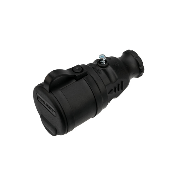 Розетка переносная влагозащищенная с крышкой, с/з, 16 А, IP44 каучук Rexant 111-004