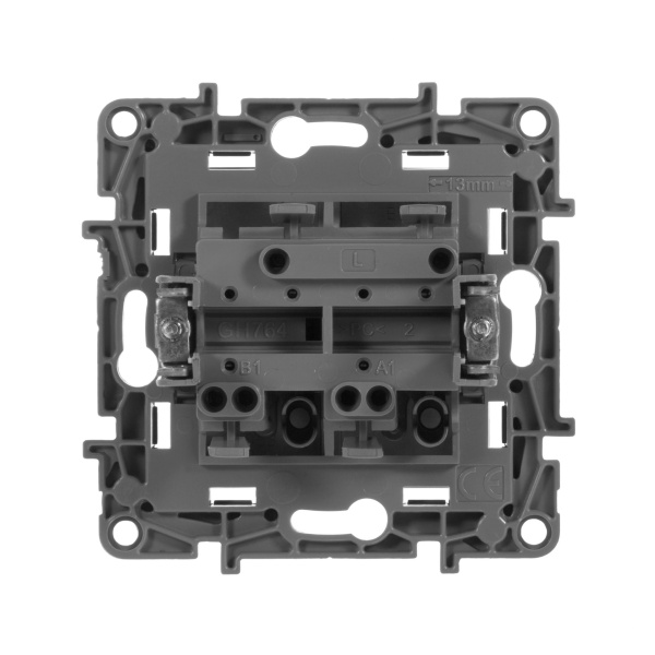 Купить Legrand Etika Антрацит Выключатель 2-клавишный, авт.клеммы, 10 AX, 250 В 672602