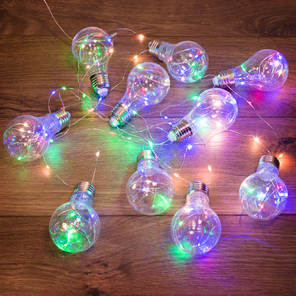 NEON-NIGHT Гирлянда светодиодная "Ретро-лампы", 3 м, Мультиколор 303-079