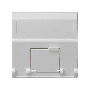 Simon Connect Белый Адаптер наклонный со шторкой на 1 модуль MD (RJ45, оптоволокно), 45х45мм K80-9