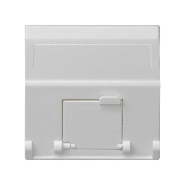 Simon Connect Белый Адаптер наклонный со шторкой на 1 модуль MD (RJ45, оптоволокно), 45х45мм K80-9