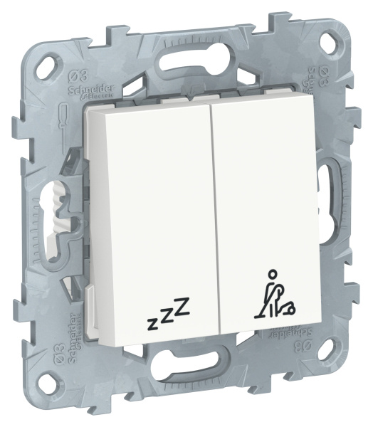 Купить SE Unica New Бел Выключатель кнопочный "Не беспокоить-убрать номер" NU521718