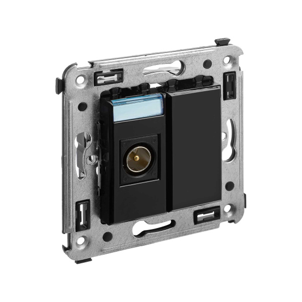 Купить DKC Розетка TV одиночная в стену, "Avanti", "Черный квадрат"