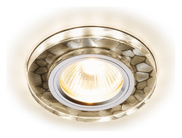 Ambrella Встраиваемый точечный светильник со светодиодной лентой S222 WH/G/WA белый/золотой/MR16+3W(LED WARM)