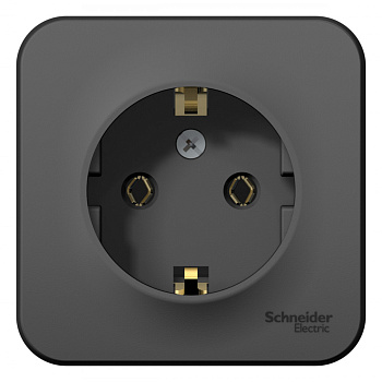 Systeme Electric Blanca наруж Антрацит Розетка с/з без шторок, 16А, 250В