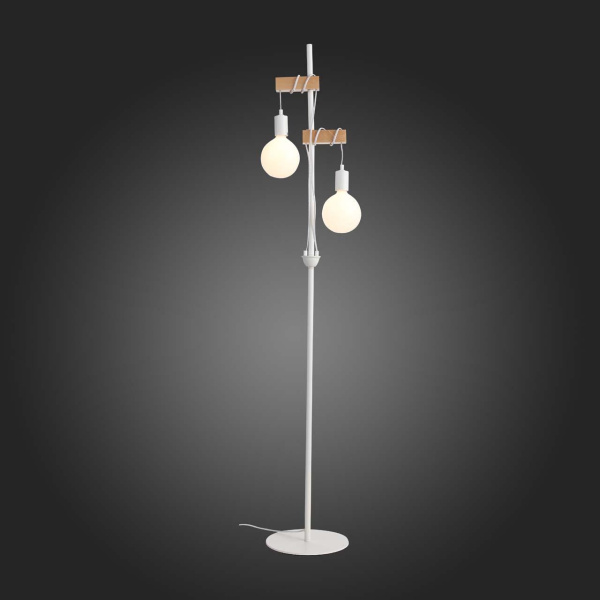 Купить Evoluce SL1142.505.01 Торшер Белый, Светлое дерево E27 2*60W