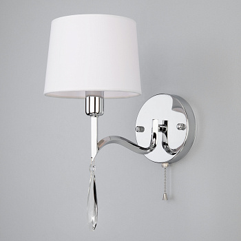 Eurosvet 10127/1 Светильник настенный хром/прозрачный хрусталь Strotskis a055314