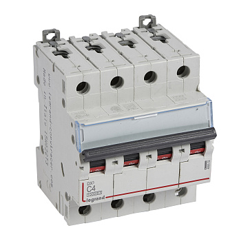 Legrand DX3 Автоматический выключатель 4P 4A (С) 10kA/16kA 409332