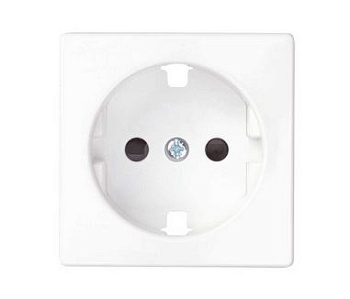Simon S82 Concept Матовый белый, Накладка со шторками для розетки с заземлением Schuko 2Р+Е 8200041-090